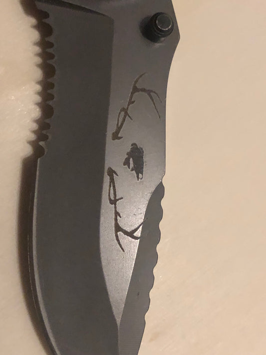 Engraved Hunting Knife